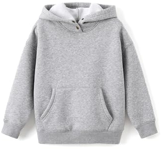 PATPAT Sudadera para niño de 6 a 12 años: Sudadera Cortavientos de Forro Polar Suave con Bolsillo, Gris, marrón y Negro, cálida para otoño e Invierno, Ideal para la Escuela y el Tiempo Libre.