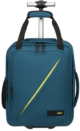 American Tourister Take2Cabin - Ryanair/Wizz Air/Vueling Bolsa de Cabina 40 x 30 x 20 cm, 24,5 l, 1,50 kg, Mochila con Ruedas, Equipaje de Mano, Mochila de Avión MS Bajo Asiento, Blau (Harbor Blue)