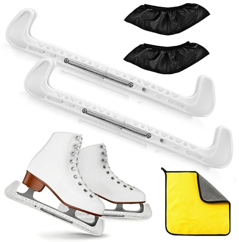 Jiahuade Kufenschoner Schlittschuhe,Schoner für Schlittschuhkufen,Elastische Kufenstrümpfe,Verstellbarer Kufenschoner,Schlittschuhe Schoner,Eiskunstlauf Zubehör,Eislaufschuhe Kufenschutz Zubehör