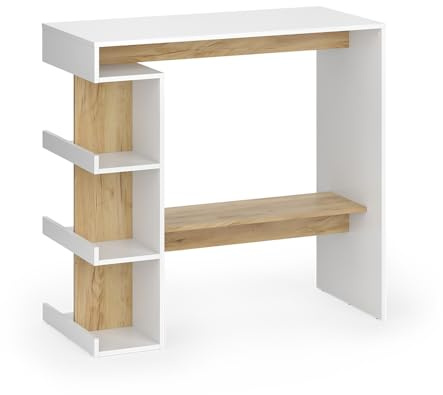 Vicco Bartisch Dana, Weiß/Goldkraft Eiche, 108 x 50 cm