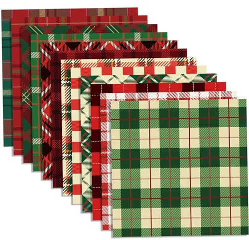Weihnachtsmusterpapier 12 Designs 24 Stück doppelseitig kariert 12x12 Papierblöcke DIY dekorative Weihnachtsblöcke für die Kartenherstellung Scrapbook|.zum Kartenmachen
