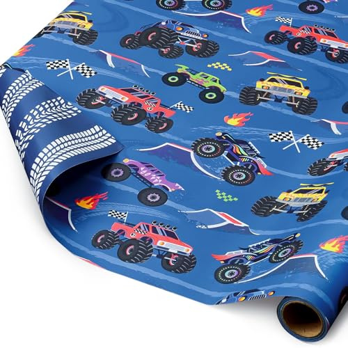 WERNNSAI 1 Rolle Baustelle Geschenkpapier 5m x 43cm Bagger Motiv | Baustelle Geburtstagsparty, Traktor Bagger Geschenkverpackung für Junge Kinder