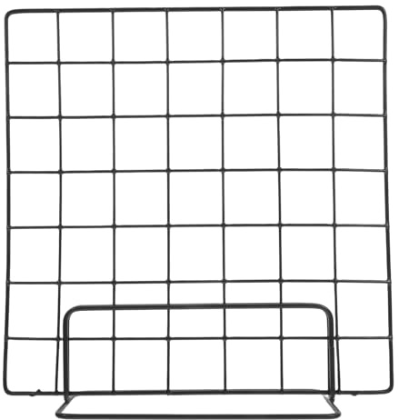 ELEOUTI Soporte de Exhibición de Fotos Rejilla Metálica 35X35 CM Negro 2 Piezas Base Grande para Escritorio y Decoración Organizador Multifuncional para Joyería y Mercado