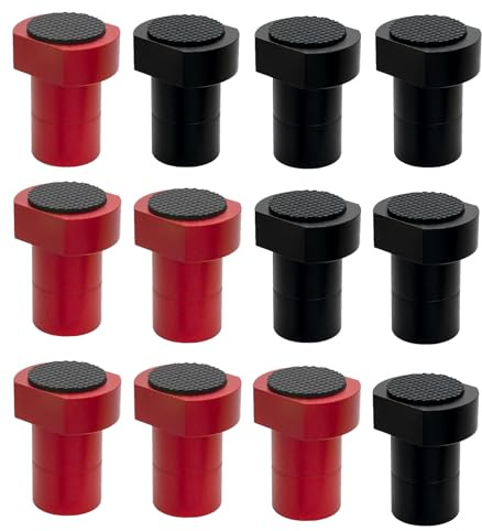 ZHEHNSA Lot de 12 crochets de banc de 20 mm en alliage d'aluminium - Pince pour chien - Table de travail du bois - Mâchoires de serrage - Positionnement - Bouchon de rabot - Pince pour chien