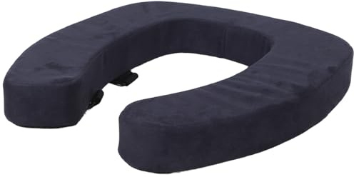 FONDOTIN Padded Toilet Seat Cushion Grey Plush Winter Soft Toilet Seat Riser Thickened Washable Cover for Bathroom Seniors and Seasonal Comfort