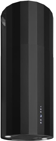 Gurari Inselhaube 40 cm GCH P 891 BL Diamond • Dunstabzugshaube Schwarz Matt • Insel Dunsthaube 850 m³/h • Design Haube mit 22 Diamond-Kantungen • BLDC Motor • Fernbedienung • A++ Energieeffizienz