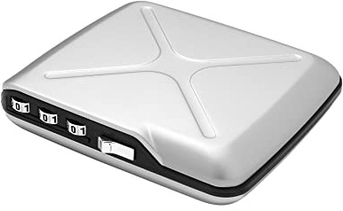 ÖGON -DESIGNS- Aluminium-Geldbörse mit Zahlenschloss. Modell: Code Wallet | 3-stelliges Zahlenschloss. Schneller Kartenzugriff. Für bis zu 10 Karten & Geldscheine. RFID-Schutz.