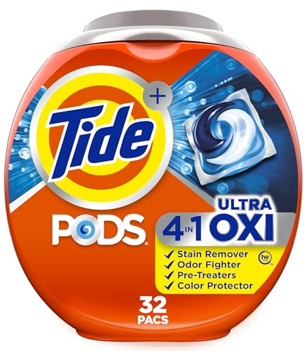 Tide Pods Ultra Oxi - Detergente líquido, 32 cápsulas