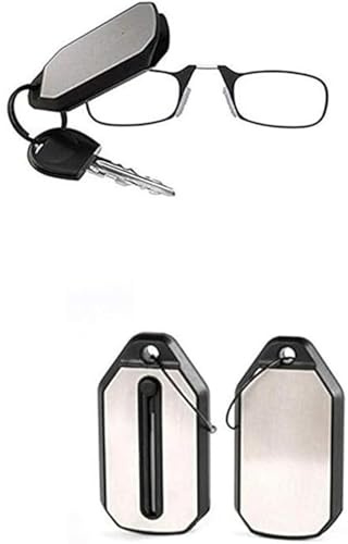 liuduo Unisex Faltbare Nasenklammer Lesebrille Schlüsselanhänger Stärke 1,5, 2,0, 2,5, 3