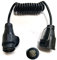 JVJ 2.0m 13 Polig Adapter Anhänger Verlängerungskabel Spiralkabel 13 Polig Stecker auf Steckdose Adapterkable 13-Adriges Anhängerstecker Verbindung für 12V/24V LKW Traktor PKW Caravan Wohnwagen