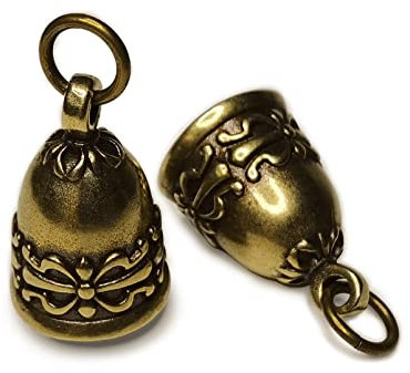 Campana guardiana per moto, campane in ottone per portachiavi, Gremlin Bell Angel per auto, mini Babbo Natale Jingle Bell per albero di Natale, ornamenti antichi da appendere, decorazione intagliata