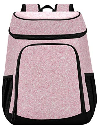 Rosa Glitzer Kühlrucksack Wiederverwendbare isolierte Lunchtasche Große Kapazität Kühltaschen für Damen Herren Picknick Arbeit Uni Wandern Camping Büro Strand