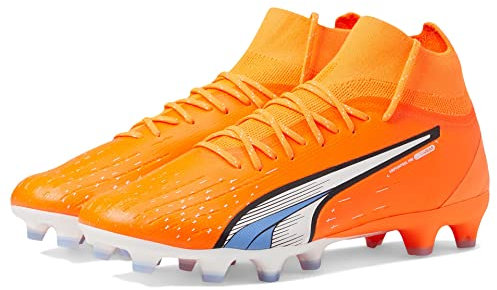 PUMA Ultra Pro Herren-Fußballschuhe mit Stollen, fester Boden, Turf, Orange, Orange/Abendrot im Zickzackmuster (Sunset Chevron), 43 EU