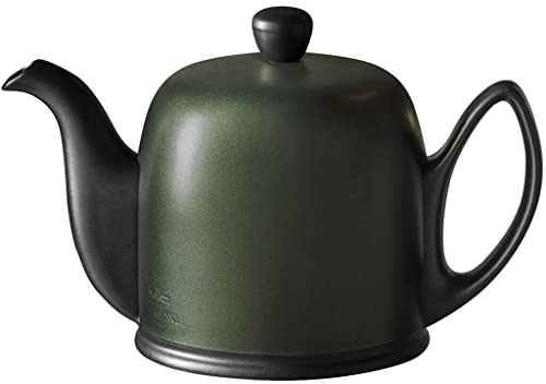 Guy Degrenne Salam Minérale Théière 4 Tasses Corps Noir Cloche Émeraude | Théière 4 tasses (70 cl) en porcelaine noire, cloche émeraude en acier doublée de feutrine, résiste aux chocs et aux taches