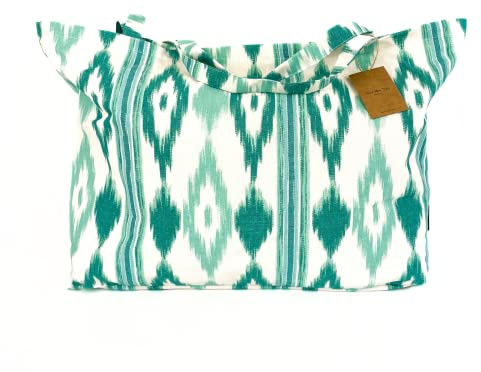 TRESMESTRES Bolsa Playa Grande XXL Familiar - Estilo Mediterráneo - Bolso Mujer para Verano y Piscina - Turquesa,65x40cm