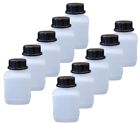 kanister-vertrieb® 10er Set: 500 ml Laborflasche Vierkantflasche Weithalsflasche lebensmittelecht mit Schraubverschluss