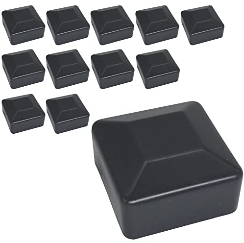 SKIR'CO (12 pièces) Capuchons de Poteau de Clôture, Carré 50 x 50 mm Capuchons en Plastique Gris pour Poteau de Clôture, Couleur Gris Anthracite RAL 7016