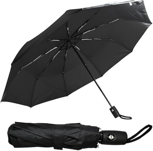 Best House | Folding Umbrella | Windproof Travel | Compact | Easy Auto Open/Close Button | Rain and Sun Protection | Lightweight, Strong | Windproof | Travel | Unisex, Men and Women