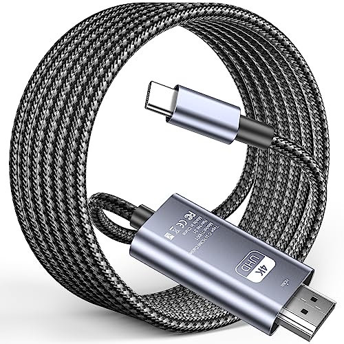 APCUWCQ Cavo da USB C a HDMI 4K@@60Hz 2M adattatore intrecciato per casa ufficio Thunderbolt 4/3 Compatibile con MacBook Pro 2021/2020 MacBook Air iPad Pro 2021, Surface Book 2, Galaxy S23