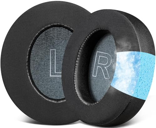 SOULWIT Cooling Gel Earpads Replacement for Anker Soundcore Life Q30/Q35 Headphones, Ear Pads Cushions with Ice Silk Fabric, High-Density Noise Isolation Foam - Black