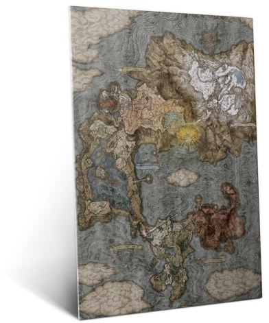 Displate Elden Ring Metal Poster Magnetische Befestigung Offiziell Lizenziert Bilder Lands Between - ELDEN RING map Poster 32x45cm