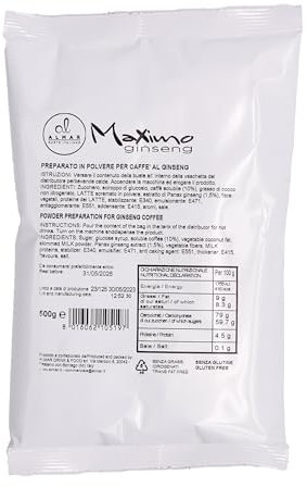 Almar Caffè Ginseng Solubile in Polvere, Gusto INTENSO Senza Glutine, Polvere Ginseng con Caramello, Prodotto Solubile da Bar o Casa, 100% Made in Italy, Busta 500 grammi, Gusto: INTENSO