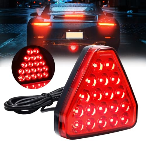 NWpangu Feu arrière de voiture, position haute 3ème feu stop universel véhicule stroboscopique voyant d'avertissement feu stop, coque noire