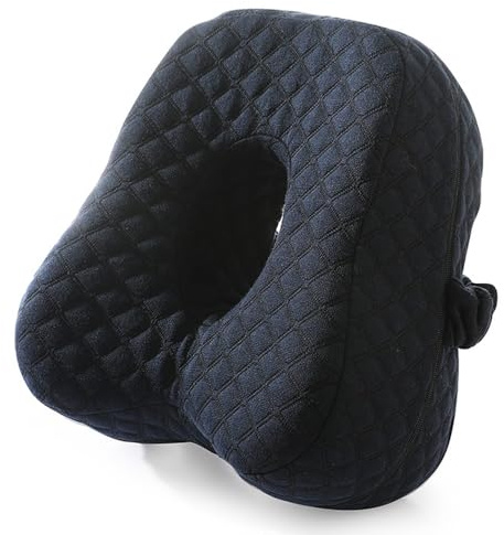 CJWLKJ Knee Pillow for Side Sleepers - Butterfly Hollow Design Aligns Spine and Relieves Pressure - Memory Foam Leg Pillow w/Strap for Back, Hip, Sciatica Pain Relief - Navy