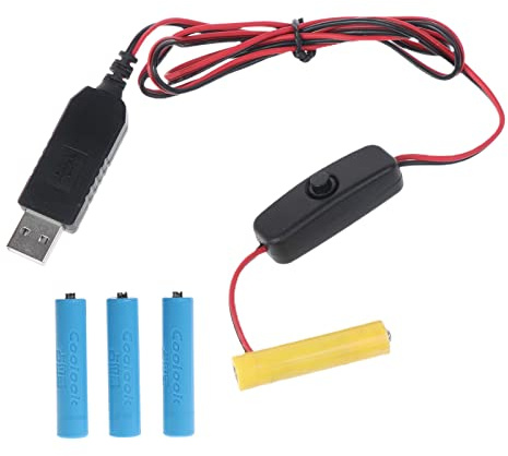 4 AAA Dummy Battery Adapter USB Power Supply Cable Battery Eliminator Replace 4 AAA Batteries for Remotes Camera Toys