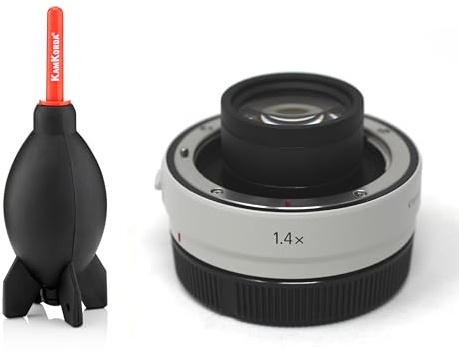 KamKorda Lens Dust Air Blower + Extender RF 1.4x Teleconverter | RF-Mount Teleconverter, 1.4x Magnification Factor, Maintains Metering, Autofocus, and IS + 2 Year Warranty