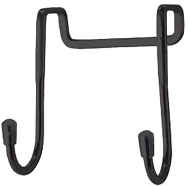 bephible Crochet de porte en acier inoxydable à double rainure en forme de S pour cuisine, salle de bain, placard, porte-manteau, serviette, noir, L