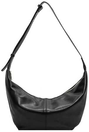 Cymwer Hobo Bolsos para mujer de piel de media luna con correa ajustable