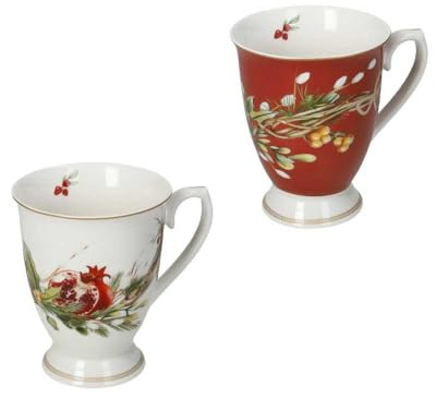Brandani 89963 Set Mug Carol in New Bone China - 2 Pezzi Eleganti