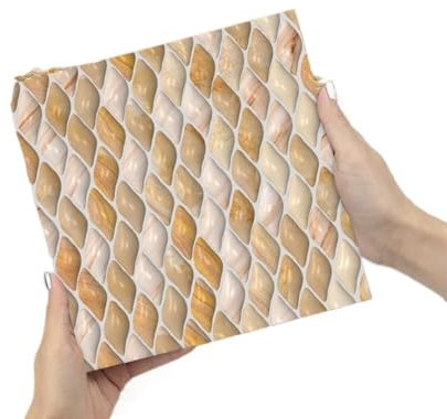 Tile Stickers,3D Mosaic Tile Sticker Peel and Stick, Stick On Backsplash Tiles for Kitchen Wall Wallpaper Bathroom Decals Self Adhesive, Milk Coffee Water Drop Jade(5.9x5.9 inch)