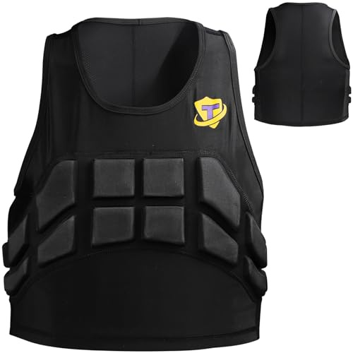 DGYAO Gilet protettivo da donna, traspirante, flessibile, sicuro, per petto, costine, calcio, paintball, baseball, rugby, S