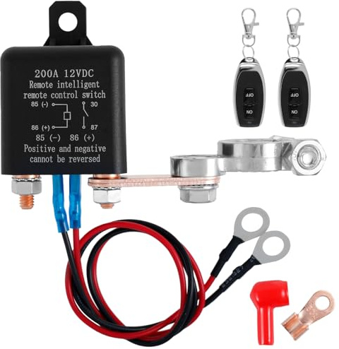 Stacca Batteria 12V Ultra Alta Qualità Con 2 Telecomando Interruttore di Scollegamento 4.5 x 4.5cm - Previene il Scaricamento per Auto Barca