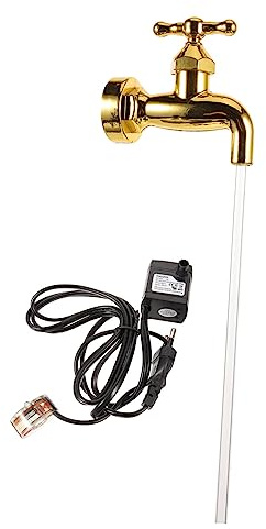 Dekorativer Unsichtbarer Wasserhahn Fontäne für Garten, Gold | Kunststoff, 3w-ausführung, Schlicht Künstlerisches Design, Robust für Einzug und Außenbereich