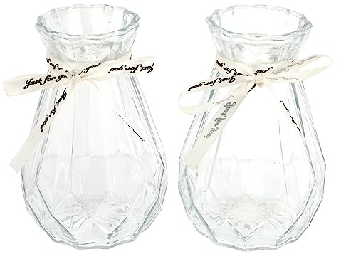 BATHVEVE 2stücke Hydroponische Glasvase für Wasserpflanzen Weiße Blumenvase für Trockenblumen und Frische Blumen Hydrokulturvase für Blumenarrangements