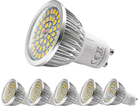HUAMu GU10 LED Reflektorlampe, Warmweiß 3000K, 5W Ersetzt 50W Halogen Leuchtmittel, 550Lm, 120° Abstrahlwinkel, Nicht-Dimmbar, 6er Pack