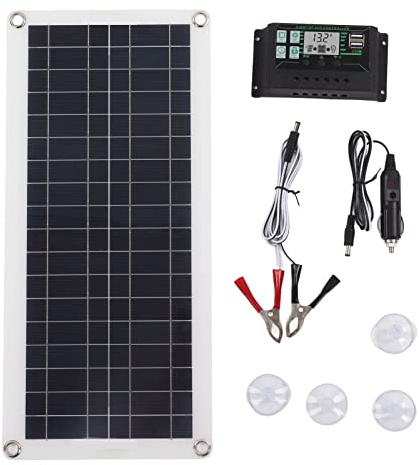 ANGGREK 30W Solarpanel Ladegerät 30A 12V/24V Solar Laderegler-Kit mit Zigarettenanzünder-Adapter für das Laden von 12V