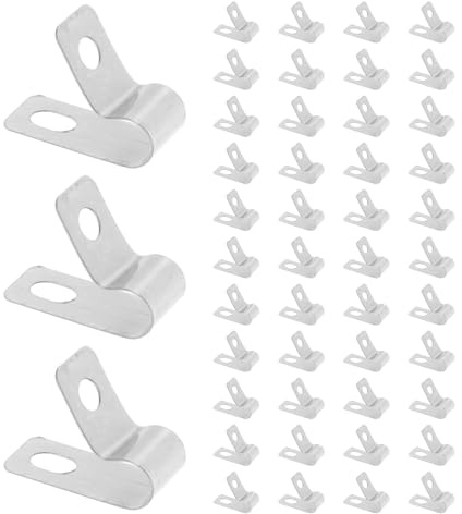 ARTIBETTER Lot de 100 Clips Câbles en Acier Inoxydable 304 Clips en Forme de R Résistants à la Chaleur et Ignifuges Colliers de Fixation pour Câbles et Tubes Gestion Sécurisée des Fils