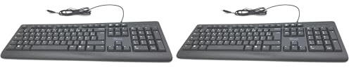 Trust Taro Clavier Filaire AZERTY Français, Résistant aux Éclaboussures, Silencieux, Câble USB de 1.8 m, Touches Plates, Clavier PC, Portable, Ordinateur, Windows, Mac OS - Noir (Lot de 2)