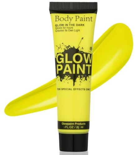 AOOWU Yellow Face Body Paint, 25ml Professional Matte Makeup for Halloween SFX Cosplay, Water-Based Full-Coverage Blendable Cream, for Costume Party & Festival Body Painting