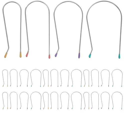 TOGEVAL 32 Pinces à Bigoudis en Acier Inoxydable pour Rouleaux Chauffants, Structure Ergonomique de U, Design Convivial, Accessoires Coiffure pour Domicile et Voyage