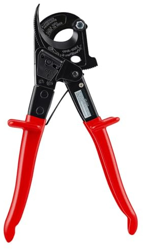 Tijeras profesionales de corte de alambre de trinquete para trabajos eléctricos con aleación de acero tratado térmicamente y tijeras de cable de agarre cómodo
