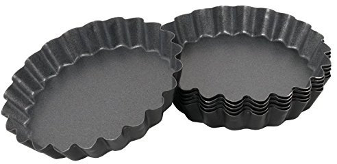 Antiaderente tortelett Form, Set con 6 Stampini, in acciaio spesso 0,6 mm, con rivestimento in PTFE antiaderente/Ø Dia. 12 cm | erk