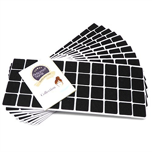 Adsamm® / 400 x feltrini autoadesivi/Nero / 25x25 mm/Quadrato/piedini per mobili in feltro da 3.5 mm di spessore/pad protettivi per arredi