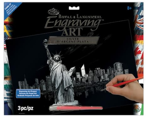 Royal & Langnickel FAM-6 - Engraving Art/Kratzbilder, DIN A3, Freiheitsstatue, silber