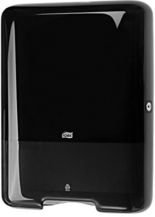Tork 553008 Spender für H3 Zickzack und Lagenfalz Handtücher im Elevation Design / Papiertuchspender für hygienische Einzeltuchentnahme in Schwarz
