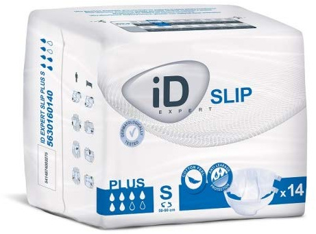 iD Slip Plus Small for Moderate to Heavy Incontinence | 4 Packs of 14